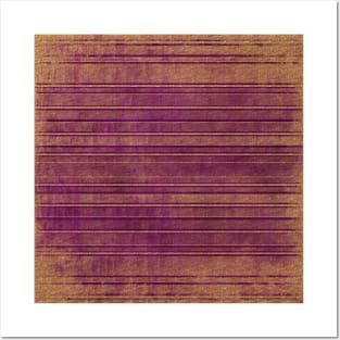 Burnt Orange and Mauve Distressed Stripes Posters and Art